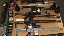 Firearms seized when authorities searched Christopher Oleksik's home on Thursday, Dec. 5, 2019.