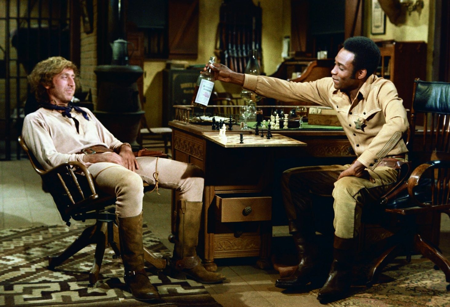 Gene Wilder as Jim (pictured with Cleavon Little as Bart) in "Blazing Saddles" (1974): "Nowhere special? I always wanted to go there."