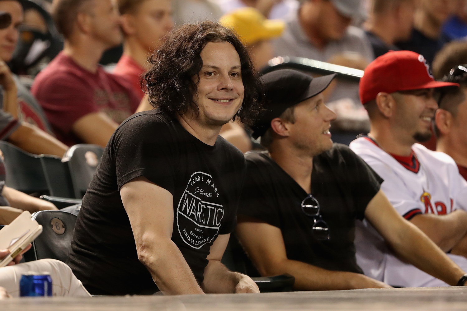 PHOENIX, AZ - AUGUST 22: American singer and songwriter, Jack White attends the MLB game between the Arizona Diamondbacks and the Los Angeles Angels at Chase Field on August 22, 2018 in Phoenix, Arizona. (Photo by Christian Petersen/Getty Images)