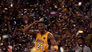 Kobe Bryant #24 of the Los Angeles Lakers celebrates