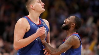 Nikola Jokic #15 of the Denver Nuggets has reportedly tested positive for the coronavirus.