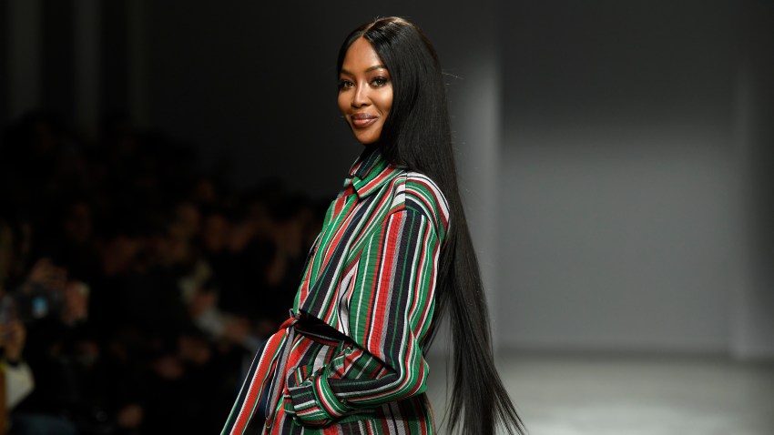 Naomi Campbell walks down the runway