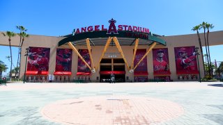 A general view of Angel Stadium in Anaheim.