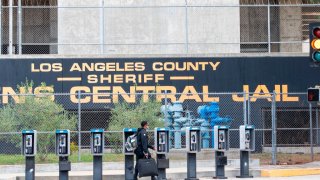 Outside view of the Men Central Jail, amid the Covid 19 pandemic, May 12, 2020, in Los Angeles, California.