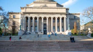 The view of the Columbia University Alma Mater statue and steps amid the COVID-19 pandemic on April 28, 2020 in New York City, United States. Normally, this area would be filled with students taking their graduation photos. COVID-19 has spread to most countries around the world, claiming over 213,000 lives with over 3 million cases.