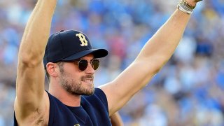 File Image: UCLA Alumnist Kevin Love of the Cleveland Cavaliers, salutes the crowd during the game between the Stanford Cardinal and the UCLA Bruins at Rose Bowl on September 24, 2016 in Pasadena, California.