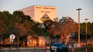 The exterior of Marjory Stoneman Douglas High School in Parkland, Florida.