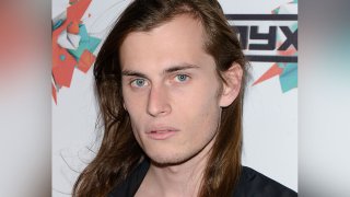 In this file photo, model Harry Hains arrives at MYX TV presents Cast Me! on September 22, 2016 in Los Angeles, California.