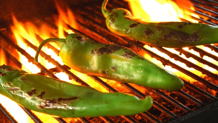Hatch Chiles on Grill 2