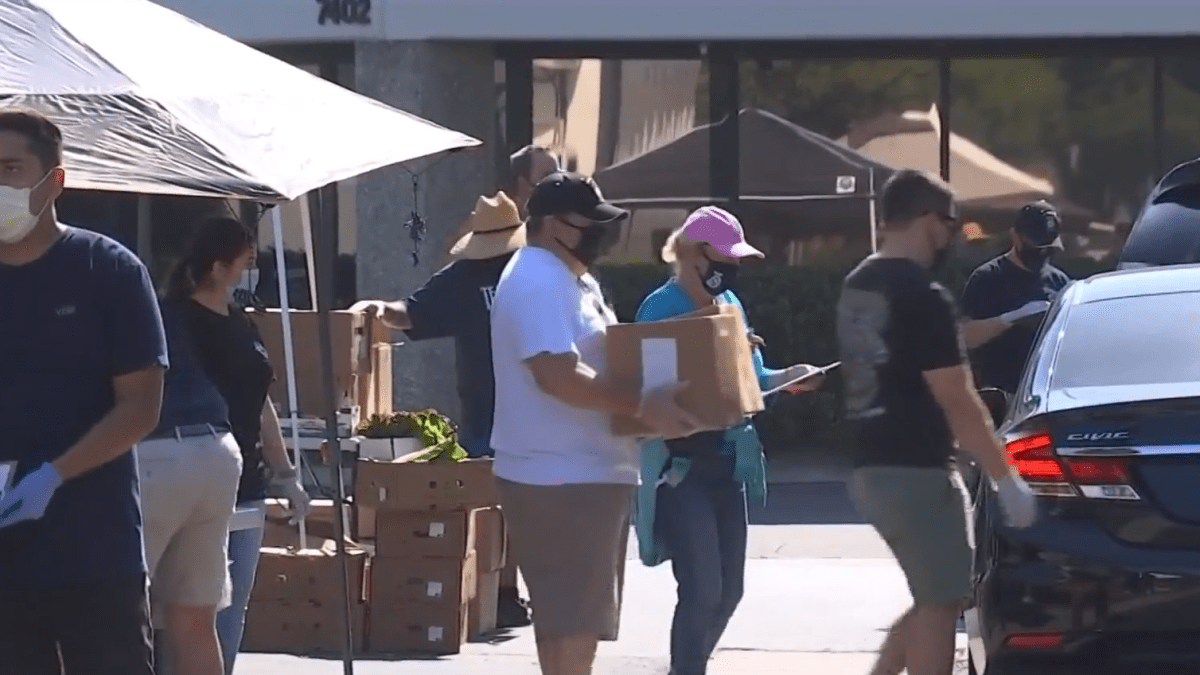 200 Volunteers Distribute Food to Huntington Beach Community NBC Los