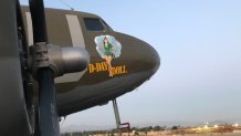 A view of the D-Day Doll World War II plane in Riverside.