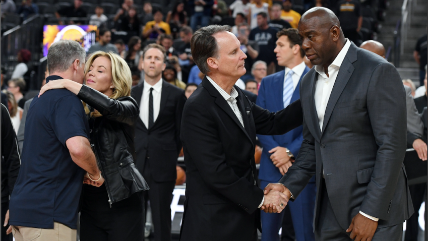 Jeanie Buss and Magic Johnson