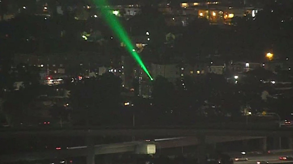 Laser Aimed at a Police Helicopter in South LA NBC Los Angeles
