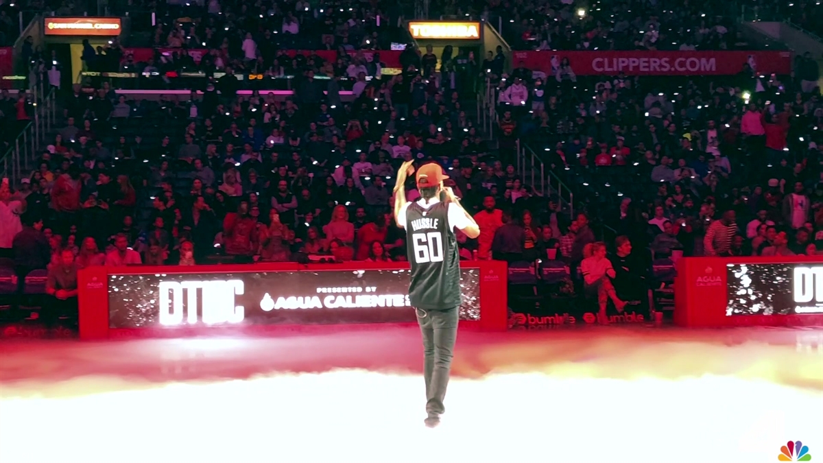 Nipsey Hussle Brings Out YG for Hometown Halftime Performance at L.A.  Clippers Game