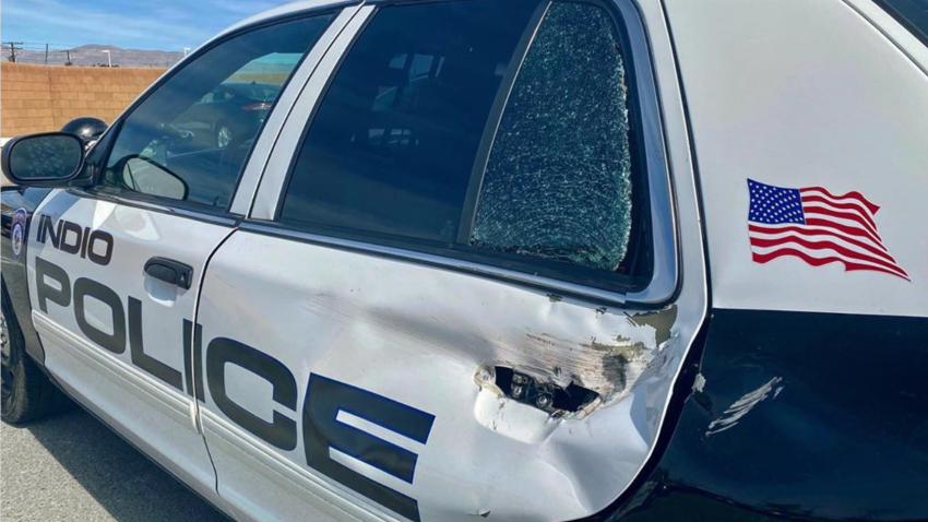 Objects Thrown At Indio Police CHP Vehicles NBC Los Angeles