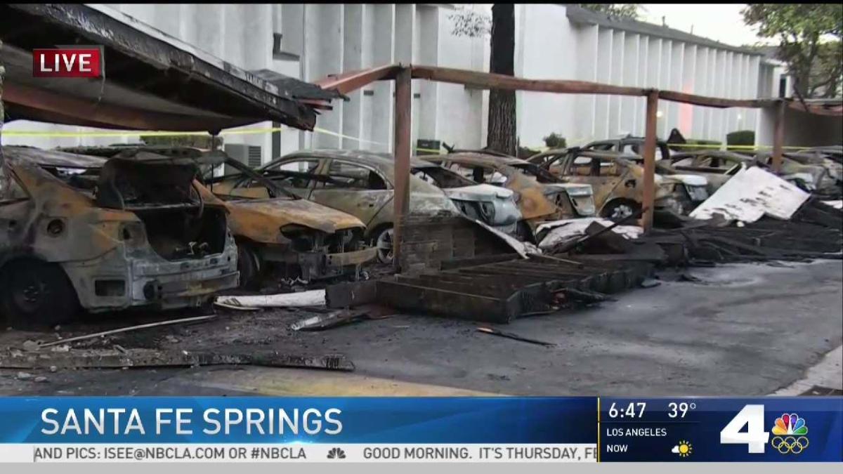 Residents Wake Up To Carport Fire In Santa Fe Springs Nbc Los