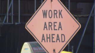 Road Construction Work Ahead Sign