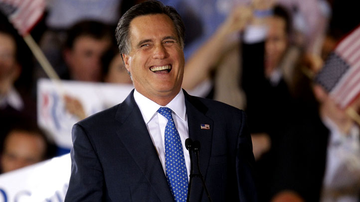 Romney Laughs at Boston Rally on Super Tuesday