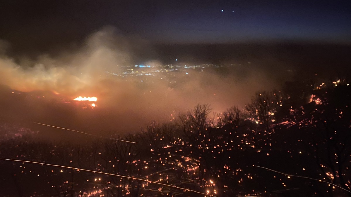 A wind-driven fire in Santa Barbara forced evacuations on Monday, Nov. 25, 2019. 