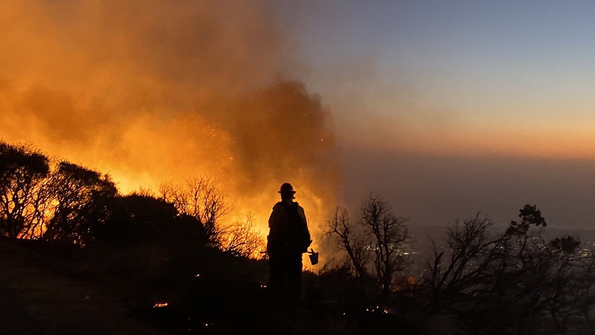 A wind-driven fire in Santa Barbara forced evacuations on Monday, Nov. 25, 2019. 