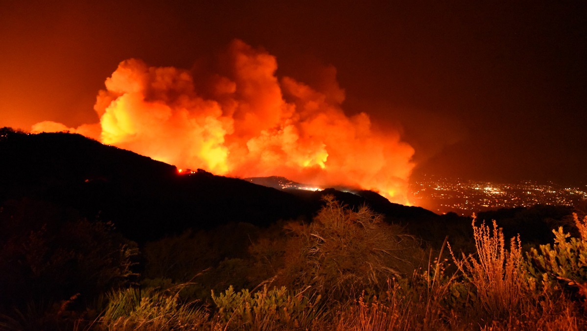 A wind-driven fire in Santa Barbara forced evacuations on Monday, Nov. 25, 2019.