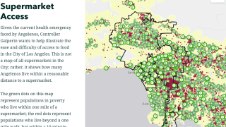 a map shows healthy food options