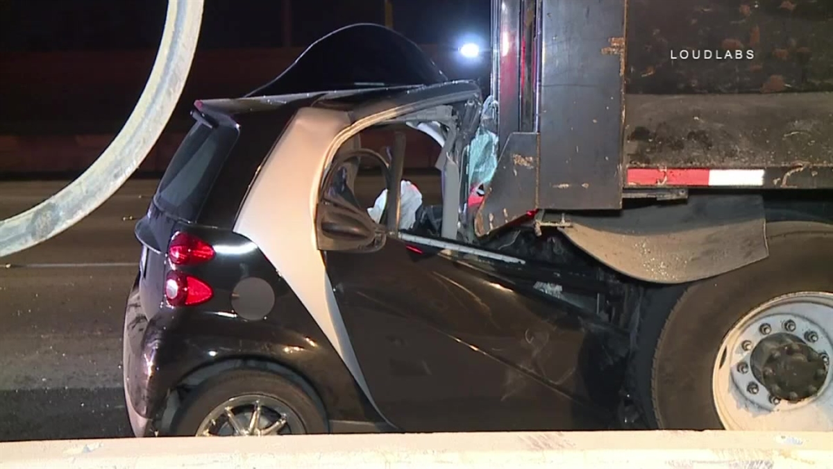 Smart Car Crashes Into Back of Dump Truck – NBC Los Angeles