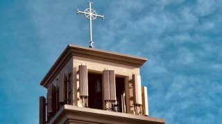 Steeple at St. Christopher Catholic Church in San Jose.