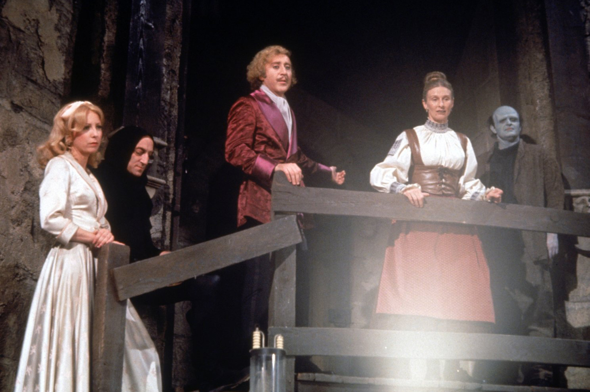 From left: Teri Garr, Marty Feldman, Cloris Leachman and Peter Boyle, with Gene Wilder (center) as Dr. Frankenstein in "Young Frankenstein" (1974): "Tonight, we shall ascend into the heavens. We shall mock the earthquake. We shall command the thunders, and penetrate into the very womb of impervious nature herself."