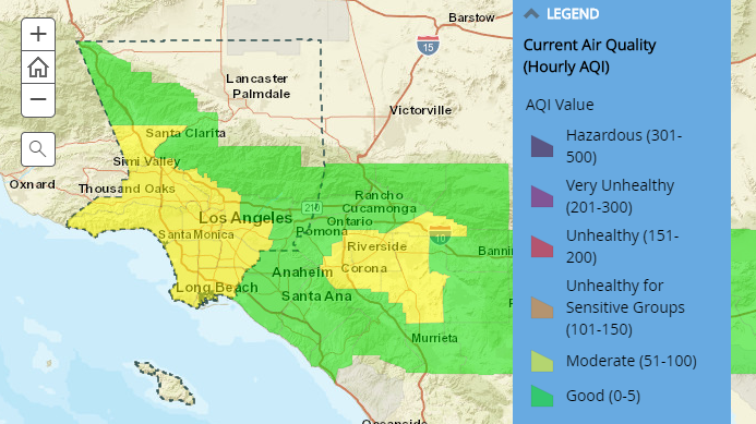 Check Air Quality Levels With This Map Nbc Los Angeles Check Air Quality Levels With This Map Nbc Los Angeles