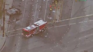 Aerial view of Culver City crash location.