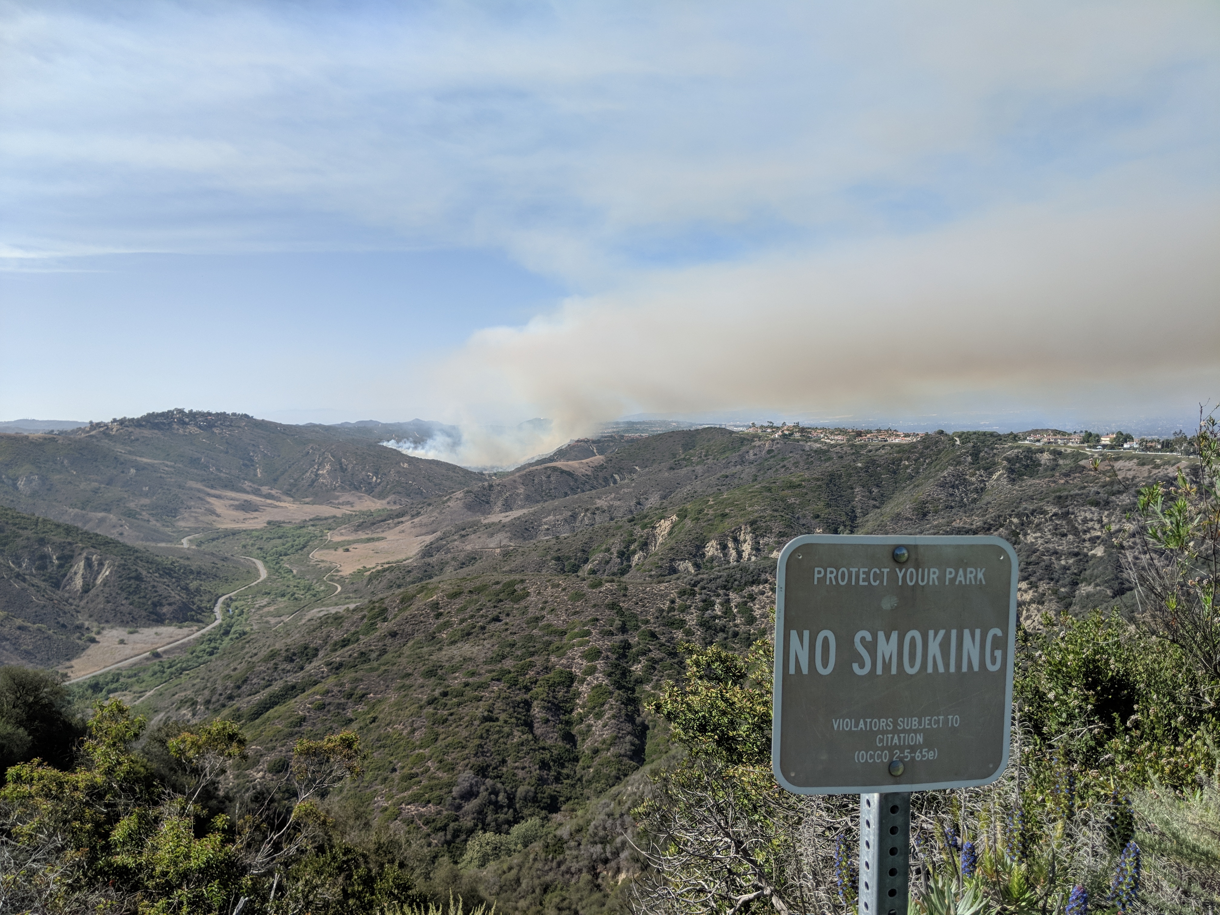 Wood Canyon Fire Sign in foreground says it all