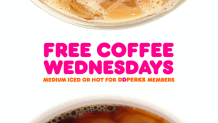 Free Coffee Wednesdays at participating SoCal Dunkin' locations starting July 1