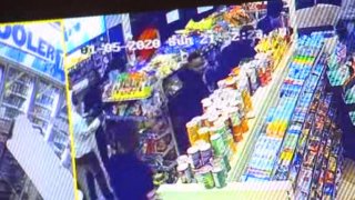 A flash mob can be seen in surveillance video at an AM-PM mini-mart in Hemet on Sunday, Jan. 5, 2020.