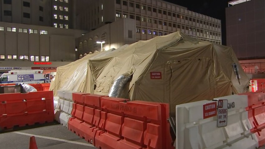 Loma Linda Sets Up Medical Tent In Parking Lot Due To Surge