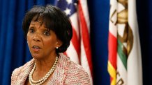 Los Angeles County District Attorney Jackie Lacey is pictured during a press conference at the Hall of Justice on June 29, 2015 in Downtown Los Angeles.