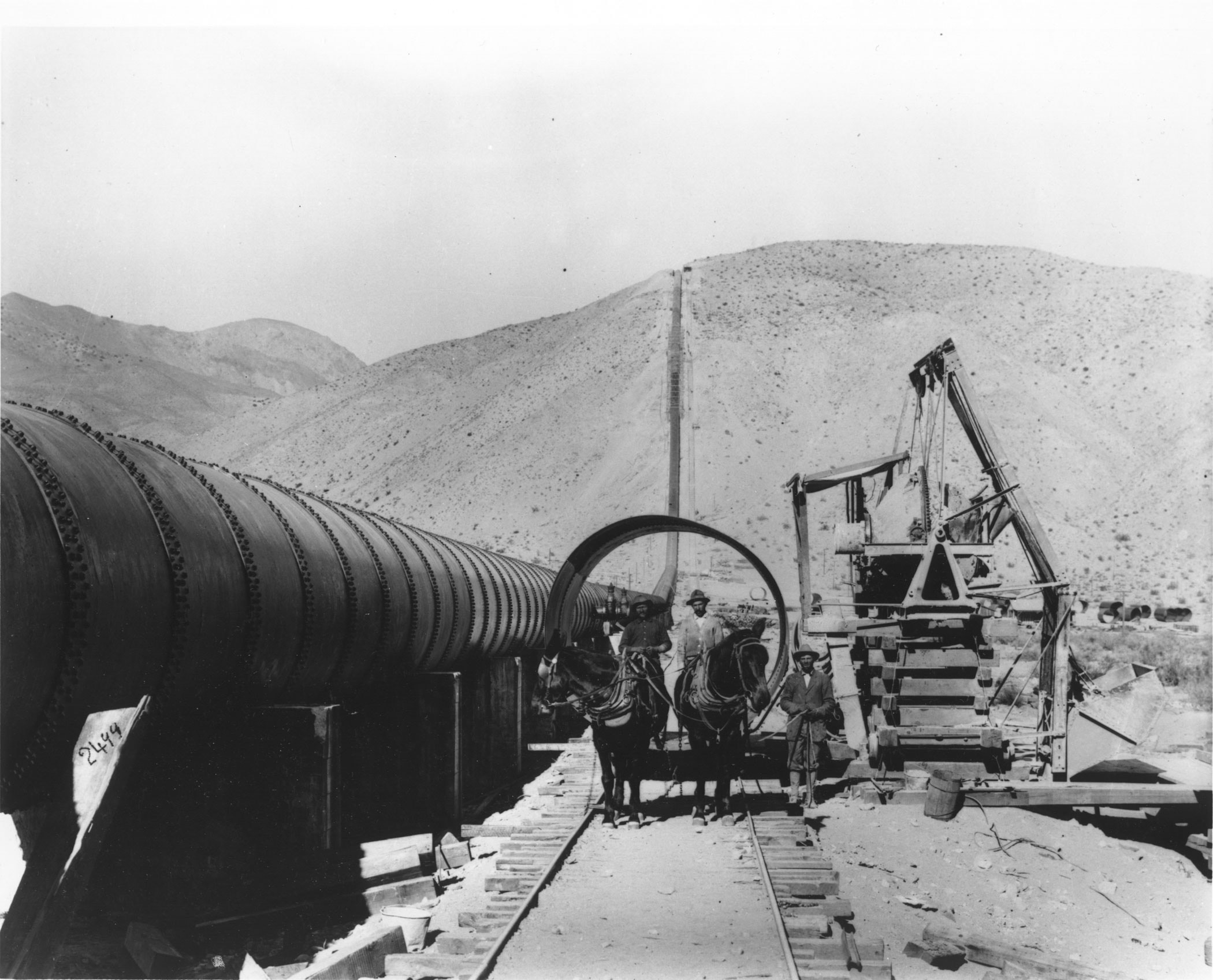 Jawbone Siphon stretches for more than 8,000 feet across the Mojave Desert southwest of Red Rock Canyon State Park.