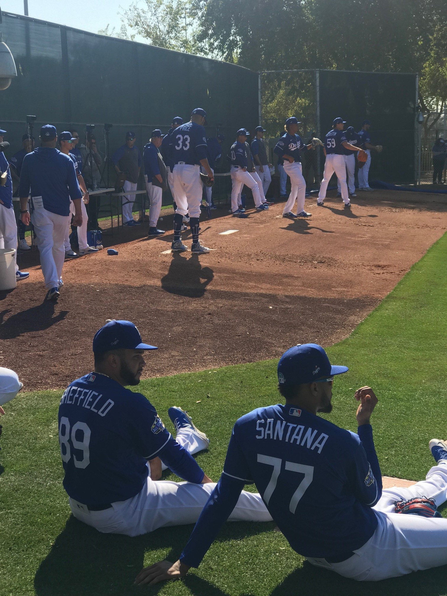 Los Angeles Dodgers at MLB Spring Training Baseball Game in Arizon ..  Dodgers de los Angeles en partido de biesbol en entrenamiento de pimavera  de la Stock Photo - Alamy