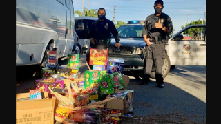 Seized fireworks are pictured in this LAPD photo.