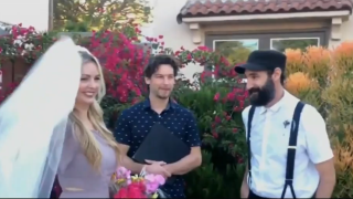 A couple in Silver Lake held a wedding with the help of their neighbors, celebrating their love even though their original wedding plans were canceled.
