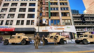 California National Guard members in downtown Los Angeles