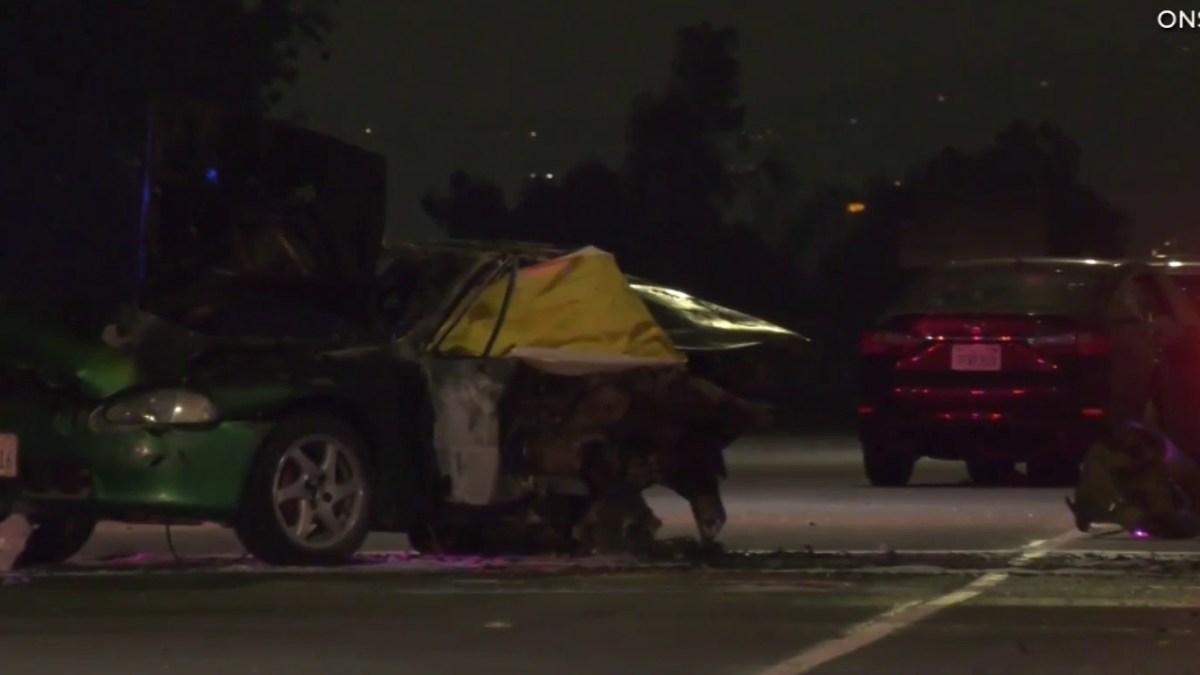 One Person Killed In Fiery Three Vehicle Crash On Freeway In North Hollywood Nbc Los Angeles 2408