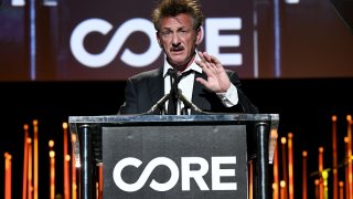 Sean Penn speaks onstage