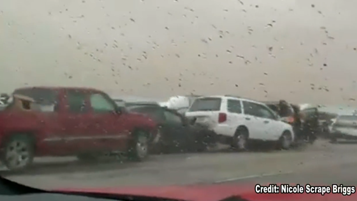 Dust Storm Triggers 20Vehicle Crash on Highway in Bakersfield NBC