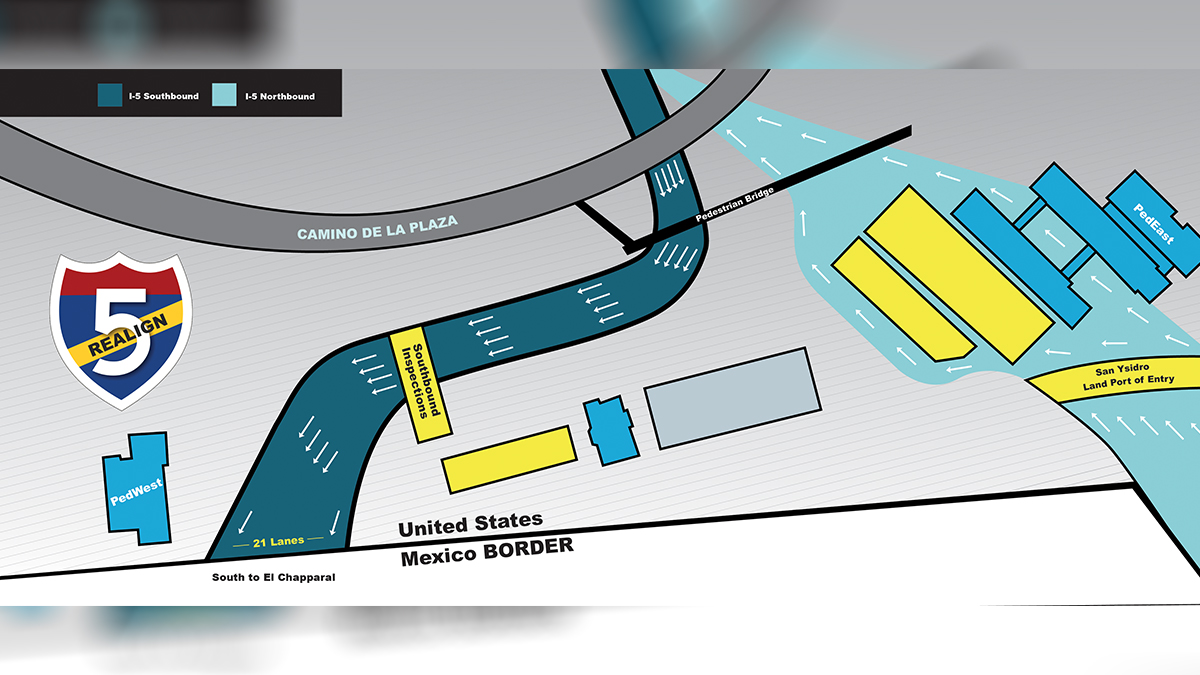I5 to Close Overnight for San Ysidro Border Crossing Expansion NBC