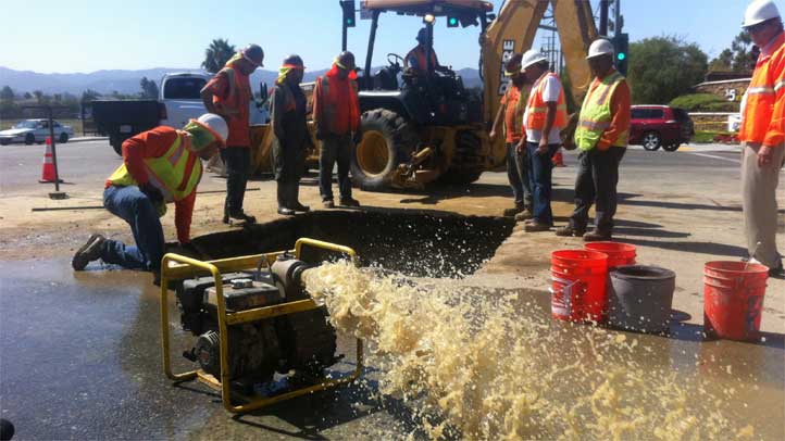 Road Collapses In Simi Valley After Water Main Break NBC Los Angeles