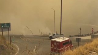 Smoke from the Soledad Fire.