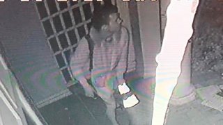 In this photo taken from surveillance video and provided by the Beverly Hills Police Department is a suspect in the vandalism of the Nessah Synagogue on Saturday, Dec. 14, 2019, in Beverly Hills, Calif.