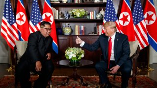 After their initial handshake, President Donald Trump met with North Korean leader Kim Jong Un for a one-on-one meeting, then held bilateral talks between officials from both governments on Tuesday, June 12, 2018, in Singapore.