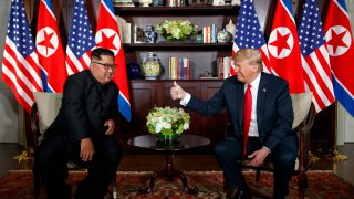 After their initial handshake, President Donald Trump met with North Korean leader Kim Jong Un for a one-on-one meeting, then held bilateral talks between officials from both governments on Tuesday, June 12, 2018, in Singapore.